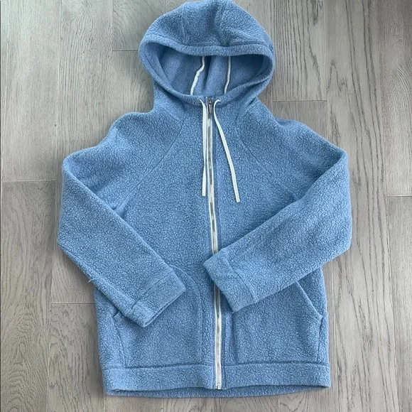 Lululemon So Sherpa Hooded Jacket Blue Medium - Picture 4 of 13